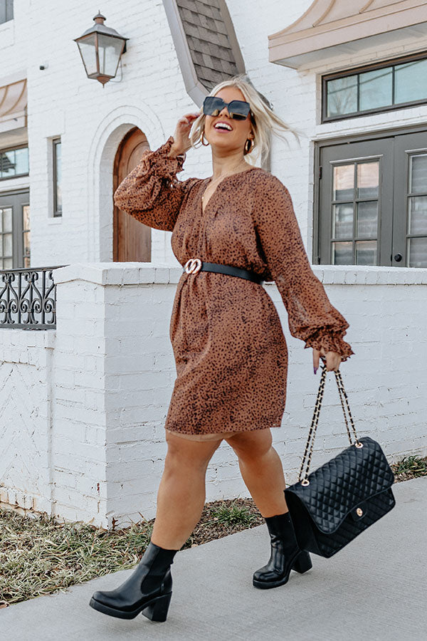 Patio In Paris Cheetah Print Shift Dress Curves