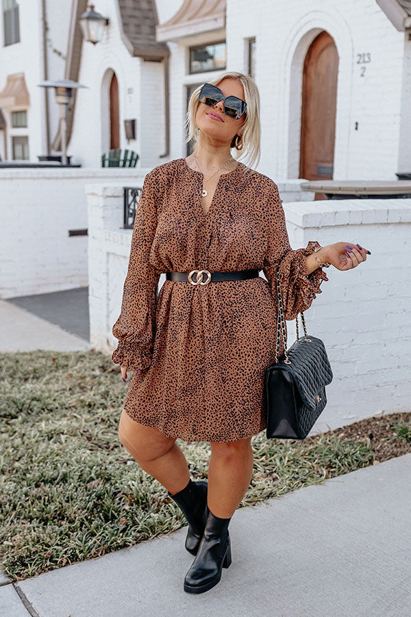 Patio In Paris Cheetah Print Shift Dress Curves