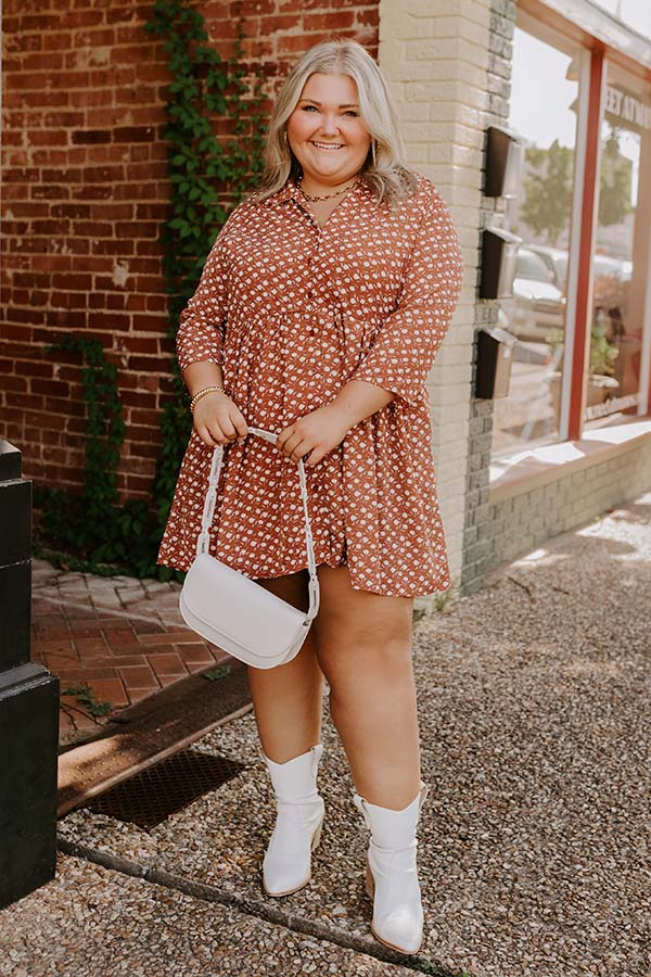 Cherry Mood Tunic Dress In Camel Curves