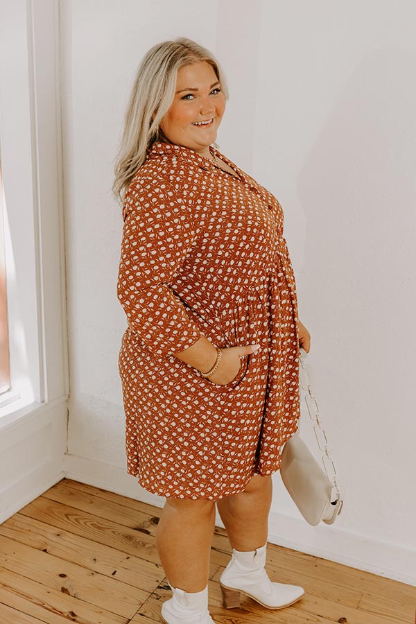 Cherry Mood Tunic Dress In Camel Curves