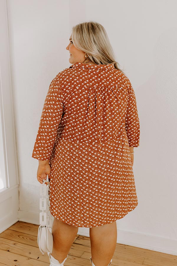 Cherry Mood Tunic Dress In Camel Curves