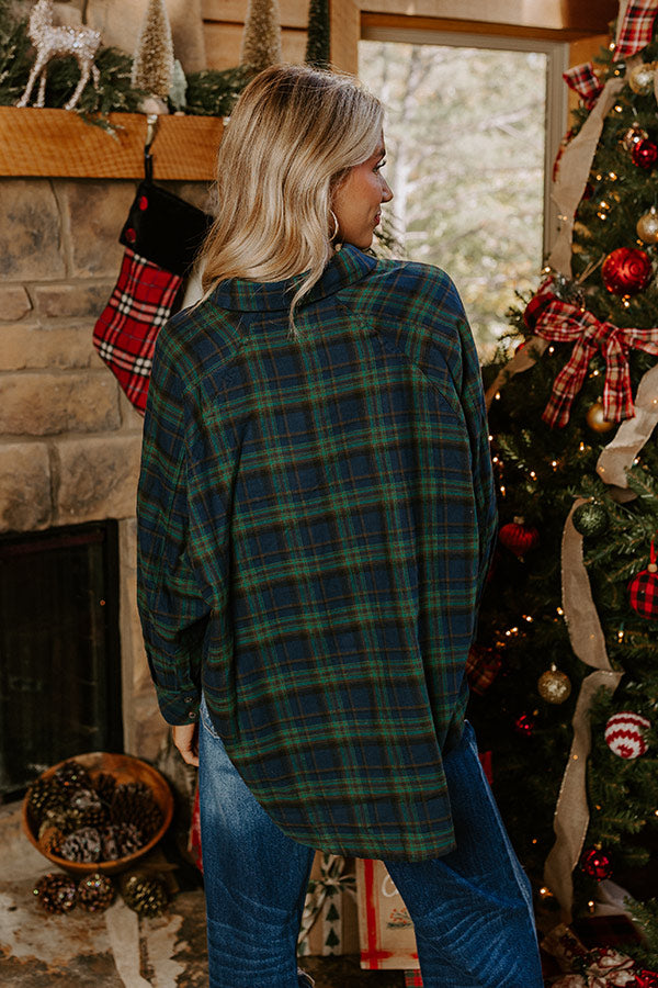 Wait List Plaid Top In Green