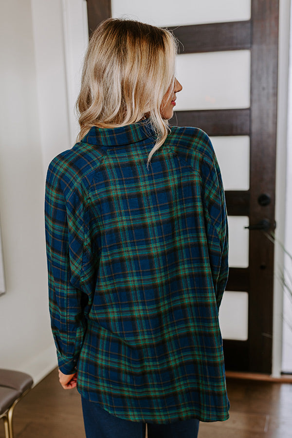 Wait List Plaid Top In Green