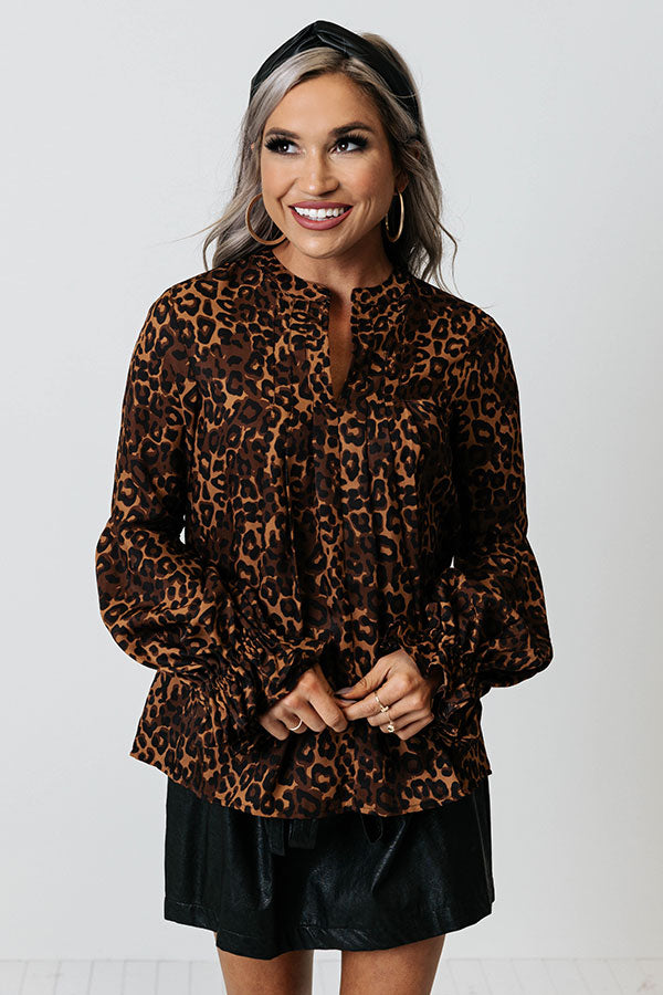 Simply Flourishing Leopard Shift Top