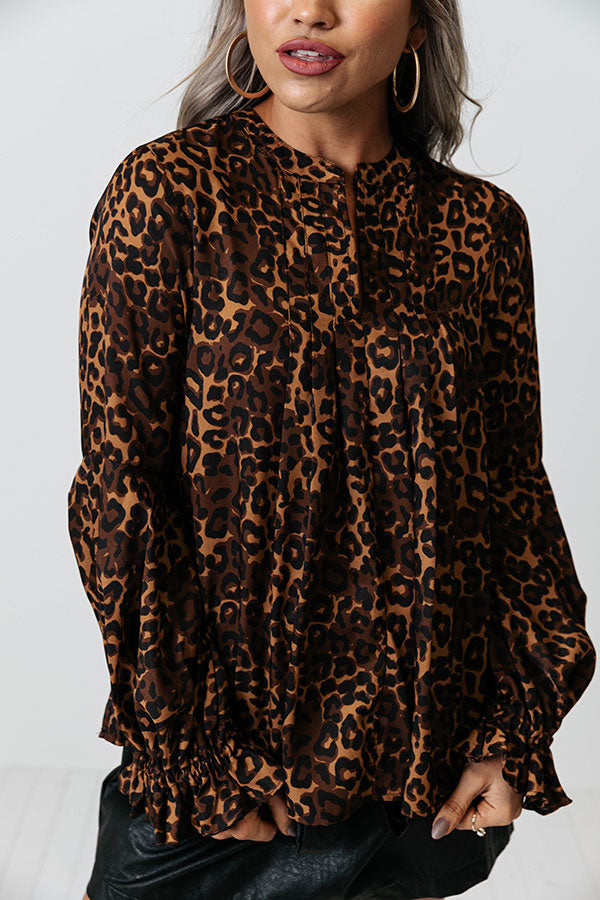 Simply Flourishing Leopard Shift Top