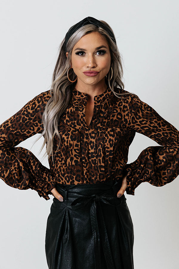 Simply Flourishing Leopard Shift Top