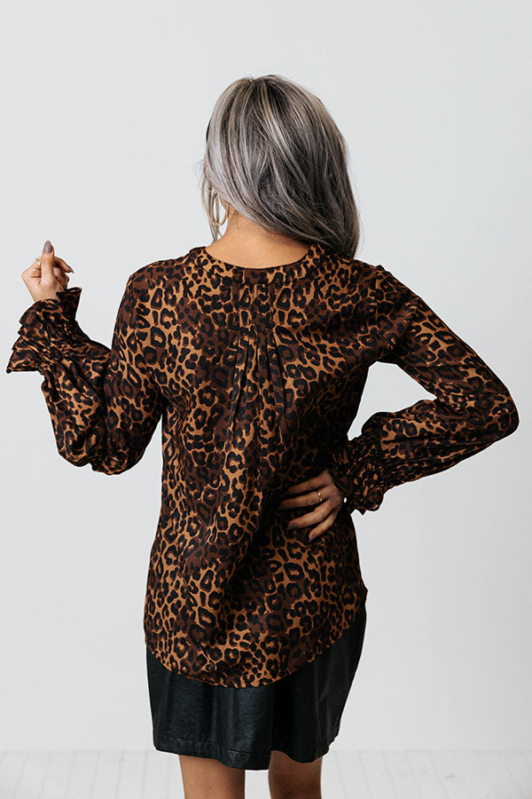 Simply Flourishing Leopard Shift Top