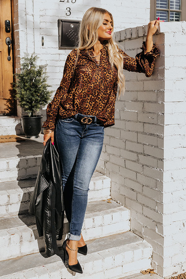 Simply Flourishing Leopard Shift Top