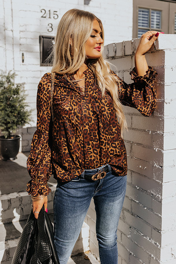 Simply Flourishing Leopard Shift Top