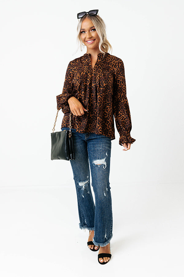 Simply Flourishing Leopard Shift Top