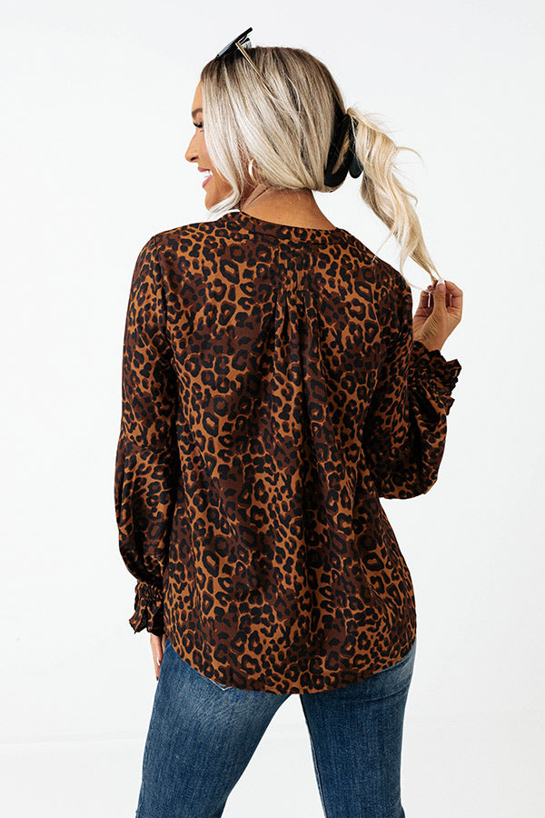 Simply Flourishing Leopard Shift Top