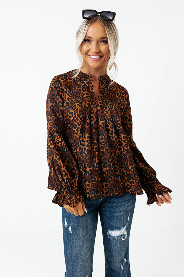 Simply Flourishing Leopard Shift Top