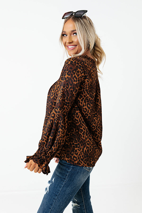 Simply Flourishing Leopard Shift Top