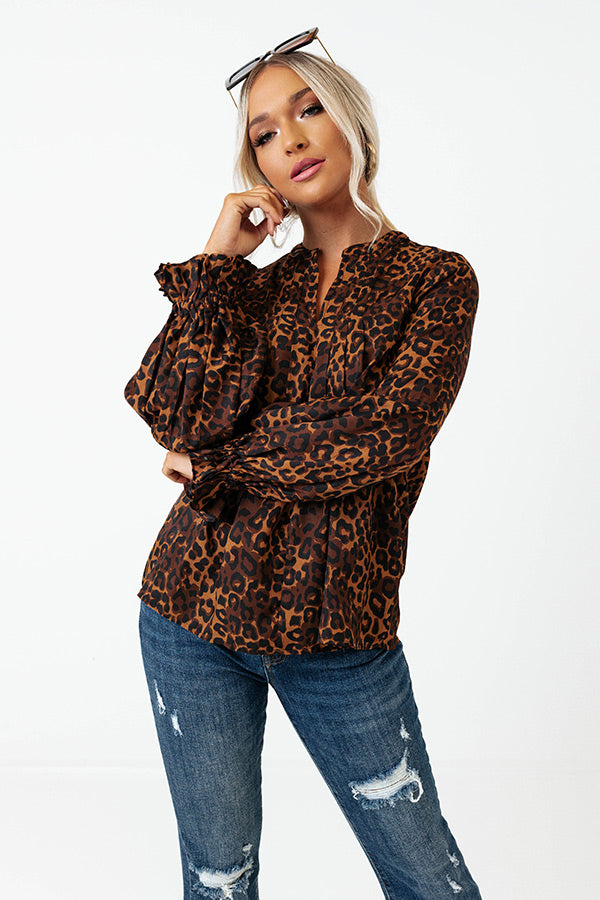 Simply Flourishing Leopard Shift Top