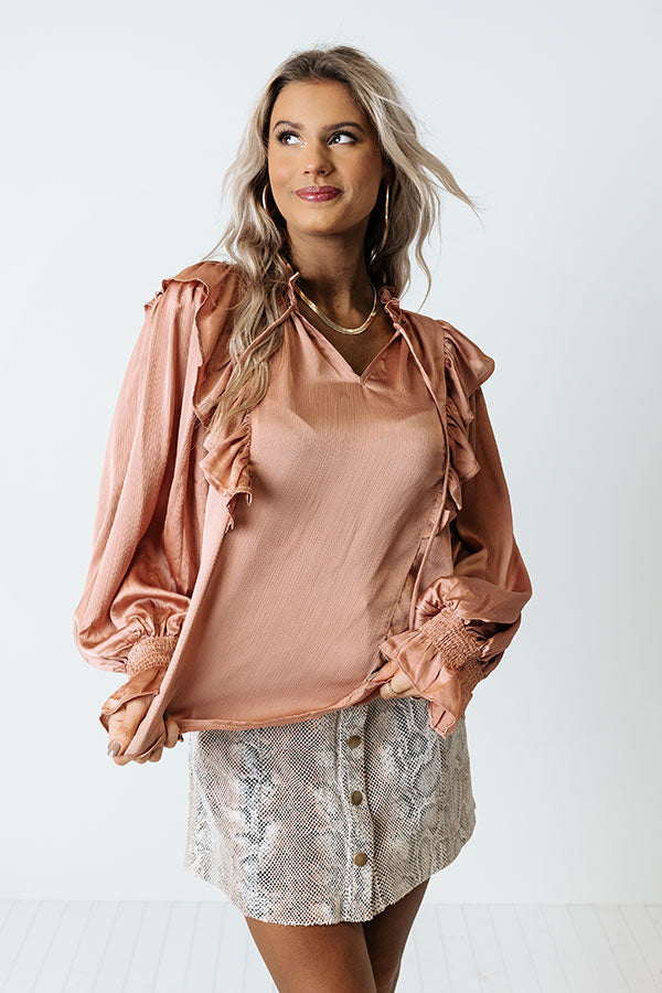 Grand Avenue Shift Top In Light Rustic Rose