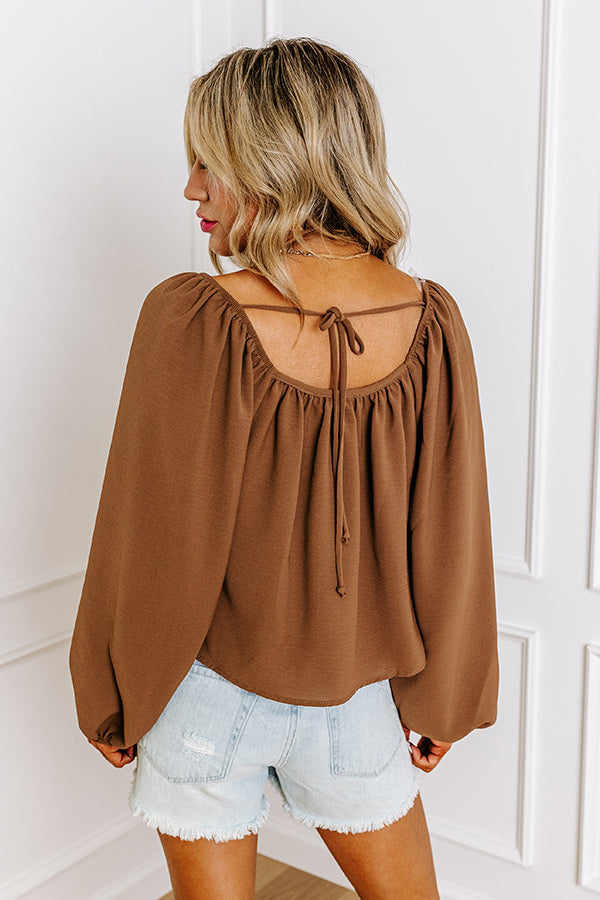Joy All Around Shift Top In Chocolate