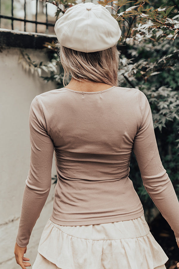 The Night Before Top In Dark Taupe