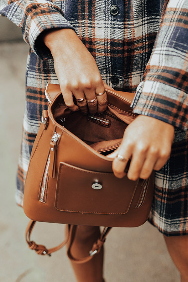 Well Played Faux Leather Backpack In Brown
