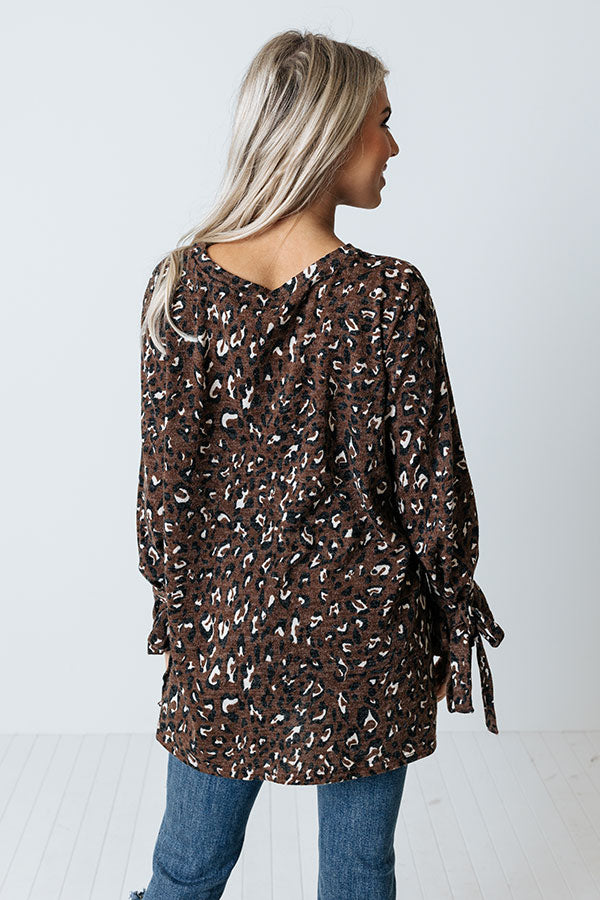 Expert Kindness Leopard Shift Top In Brown