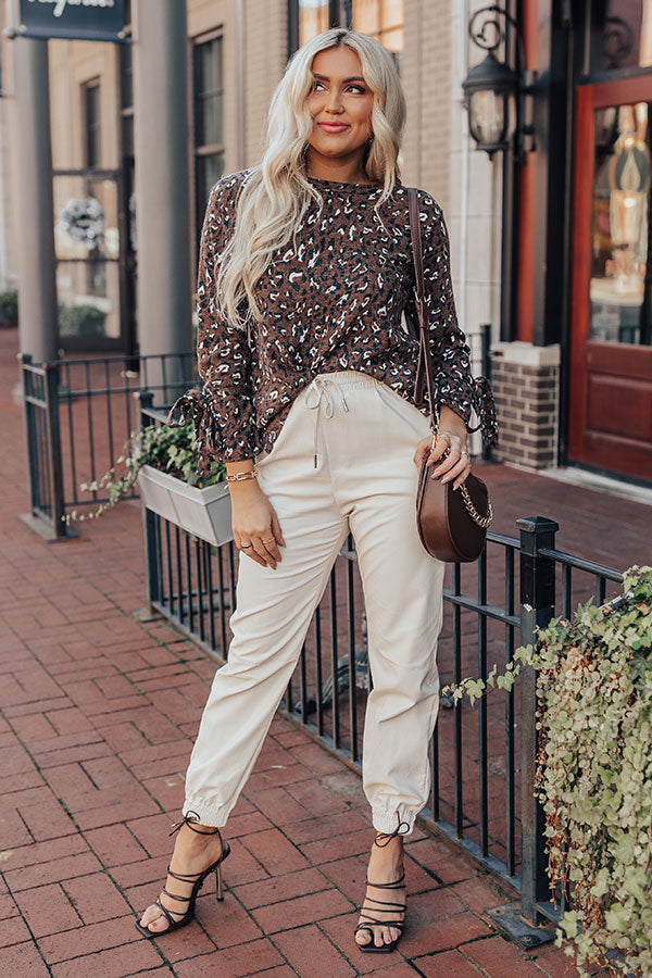 Expert Kindness Leopard Shift Top In Brown