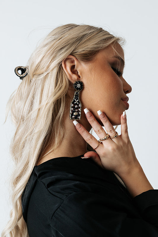Something to Celebrate Beaded Earrings In Black