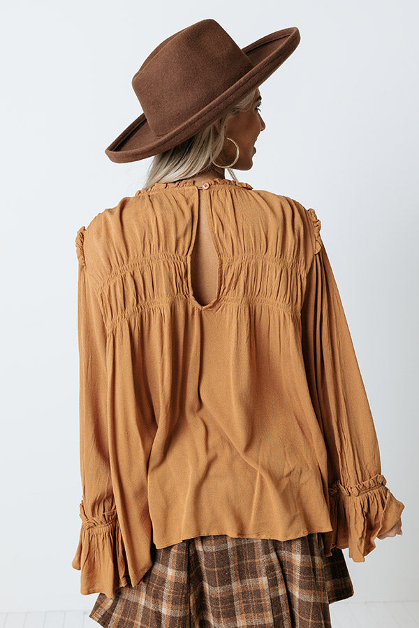 Stay The Course Shift Top In Camel