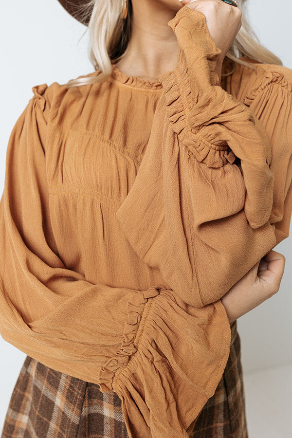 Stay The Course Shift Top In Camel