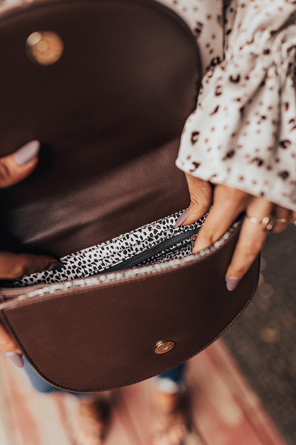 Chance At Love Faux Leather Crossbody In Chestnut