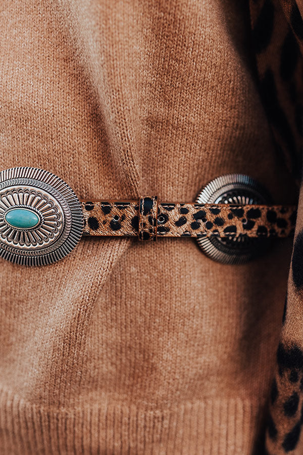 The Steele Concho Leopard Belt