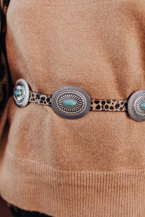 The Steele Concho Leopard Belt