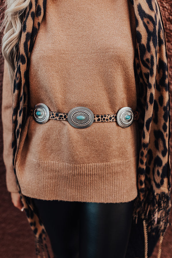 The Steele Concho Leopard Belt