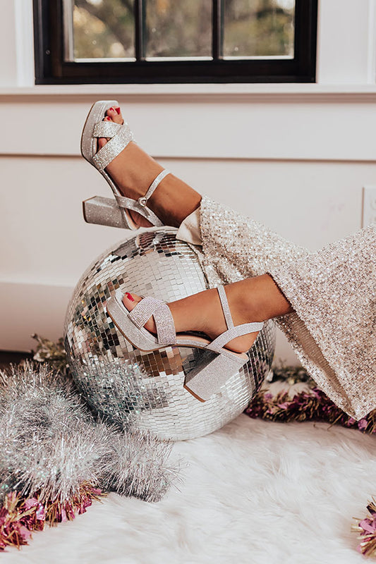 The Forma Rhinestone Heel In Silver