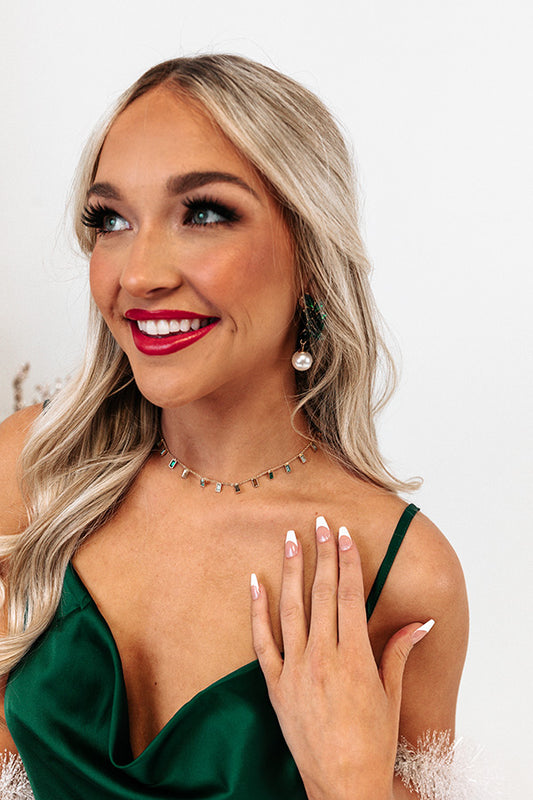 String Lights And Late Nights Necklace In Green