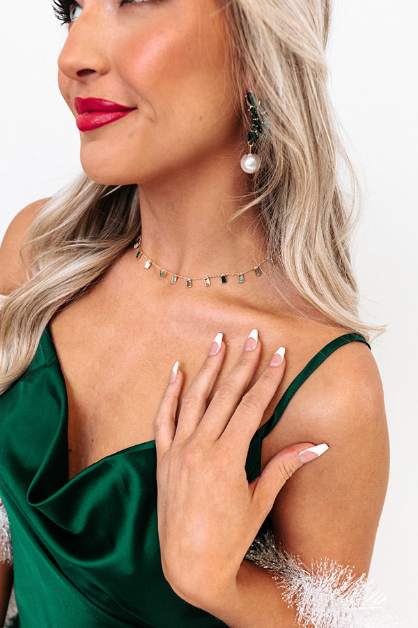 String Lights And Late Nights Necklace In Green