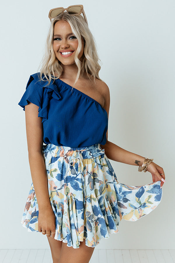 Style Mentor Shift Top In Cobalt