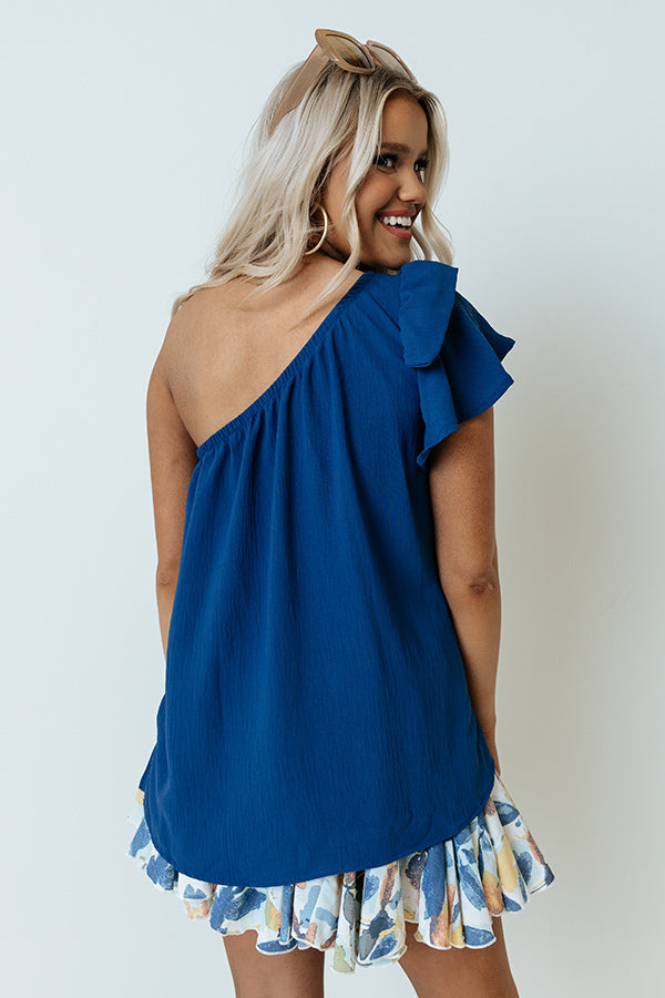 Style Mentor Shift Top In Cobalt