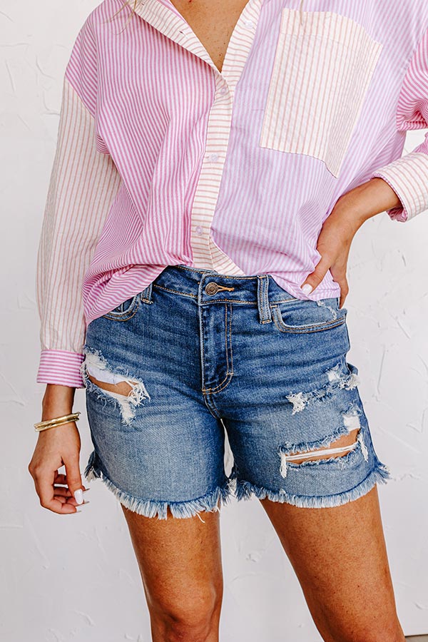 The Wanda High Waist Distressed Shorts