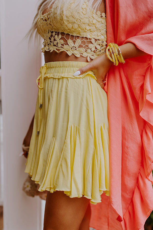 Headed For Happy Hour Skort In Yellow