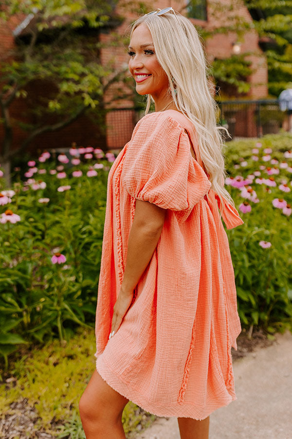 California Casa Shift Dress In Peach
