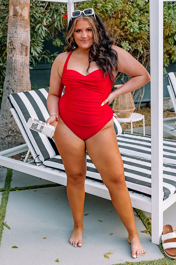 Beach Tower One Piece Swimsuit in Red Curves