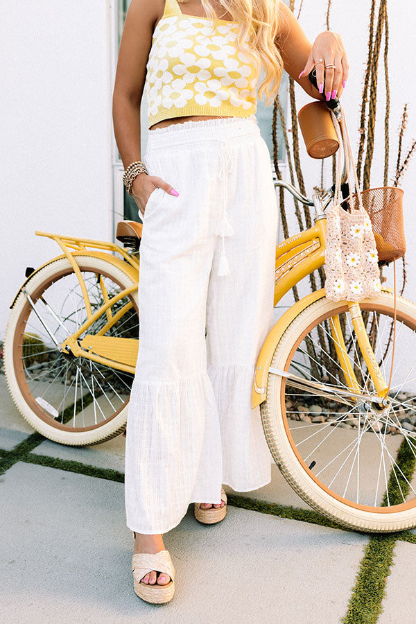 Palm Tree Perfect High Waist Pants In Ivory