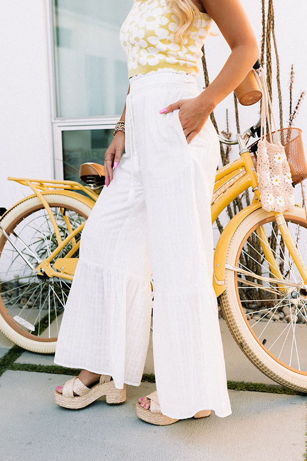 Palm Tree Perfect High Waist Pants In Ivory