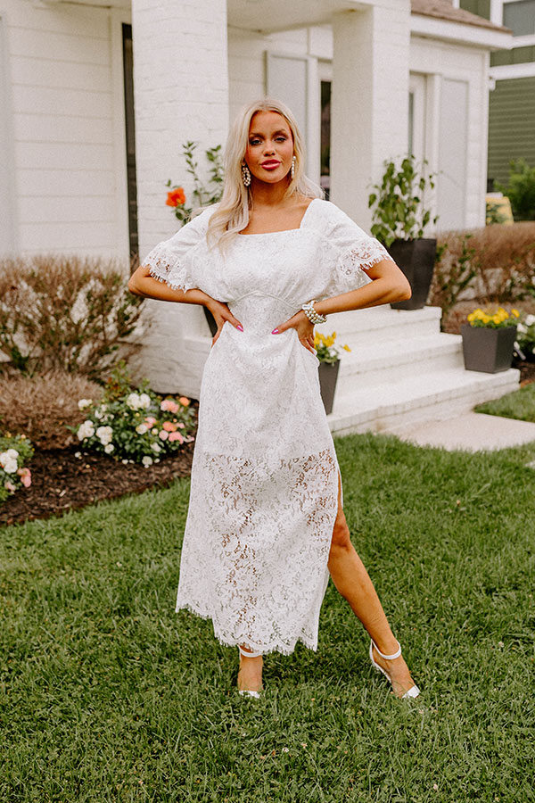 Champagne Getaway Lace Midi - S / white