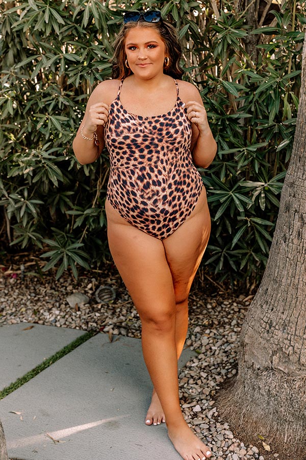 Just A Dip Leopard One Piece Swimsuit Curves