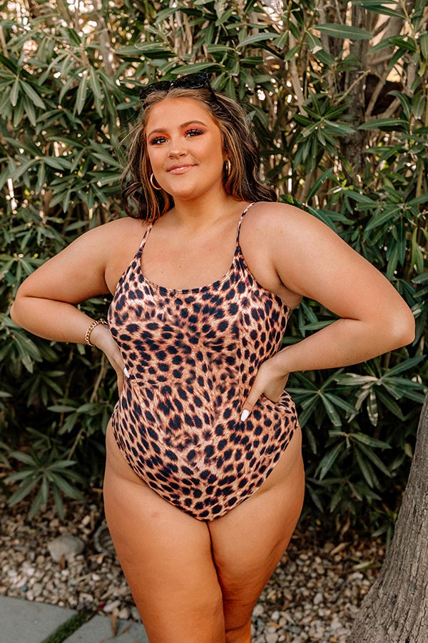 Just A Dip Leopard One Piece Swimsuit Curves