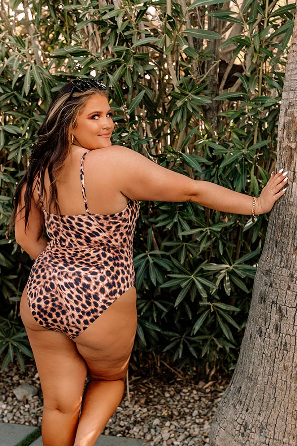 Just A Dip Leopard One Piece Swimsuit Curves