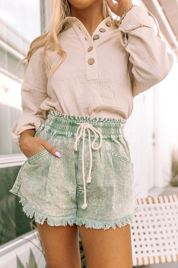 The Ashby High Waist Shorts in Green