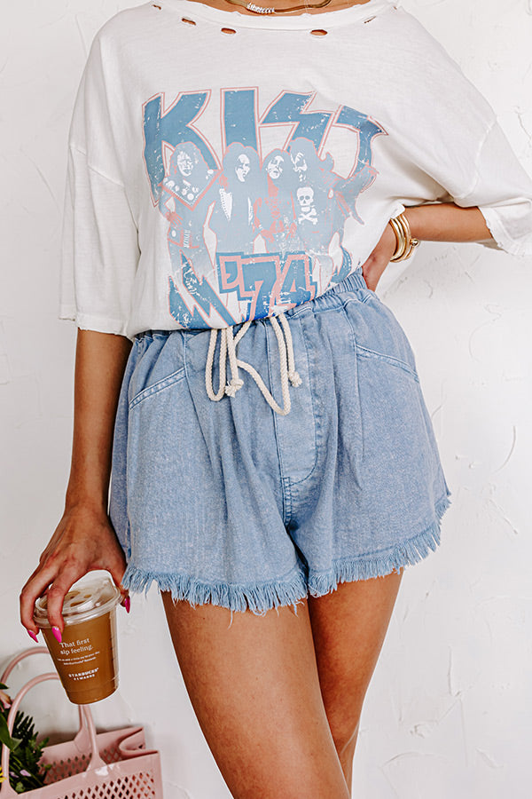 The Ashby High Waist Shorts in Light Wash