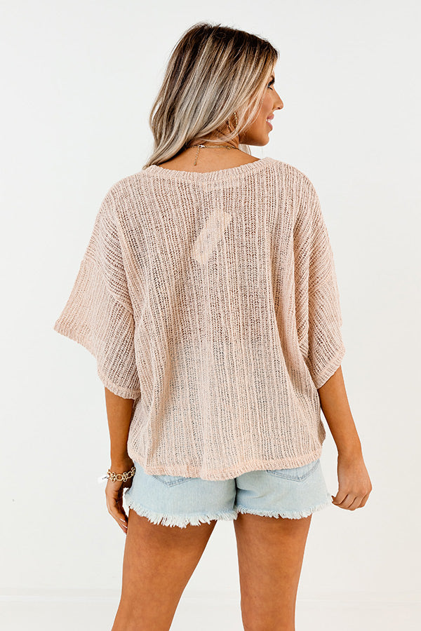 Vitamin Sea For Me Knit Top In Light Peach