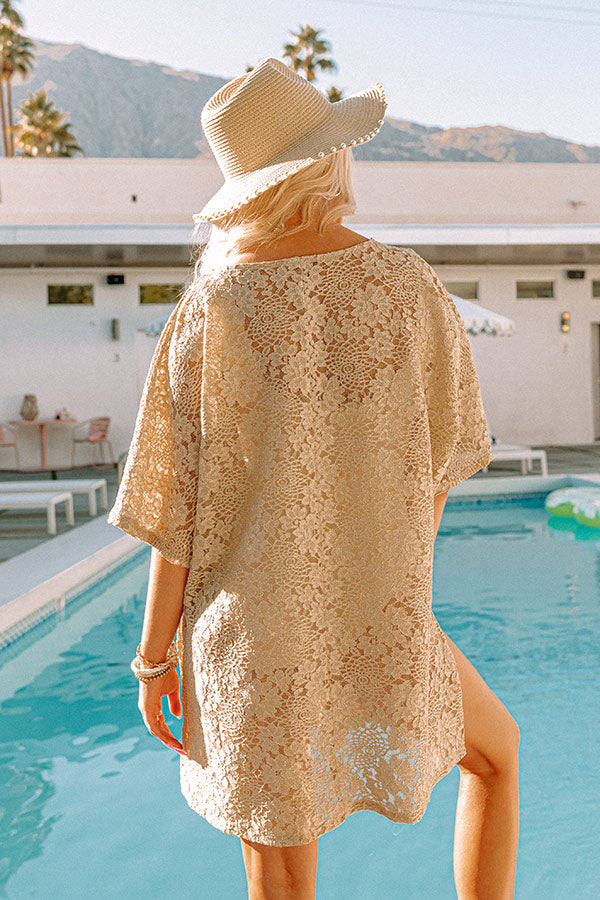 Take A Trip Lace Shift Tunic In Gold